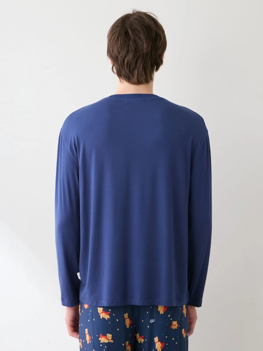 【HOMME】【抗菌防臭】嫘縈英雄小熊圖案長袖T-shirt PMCT264931