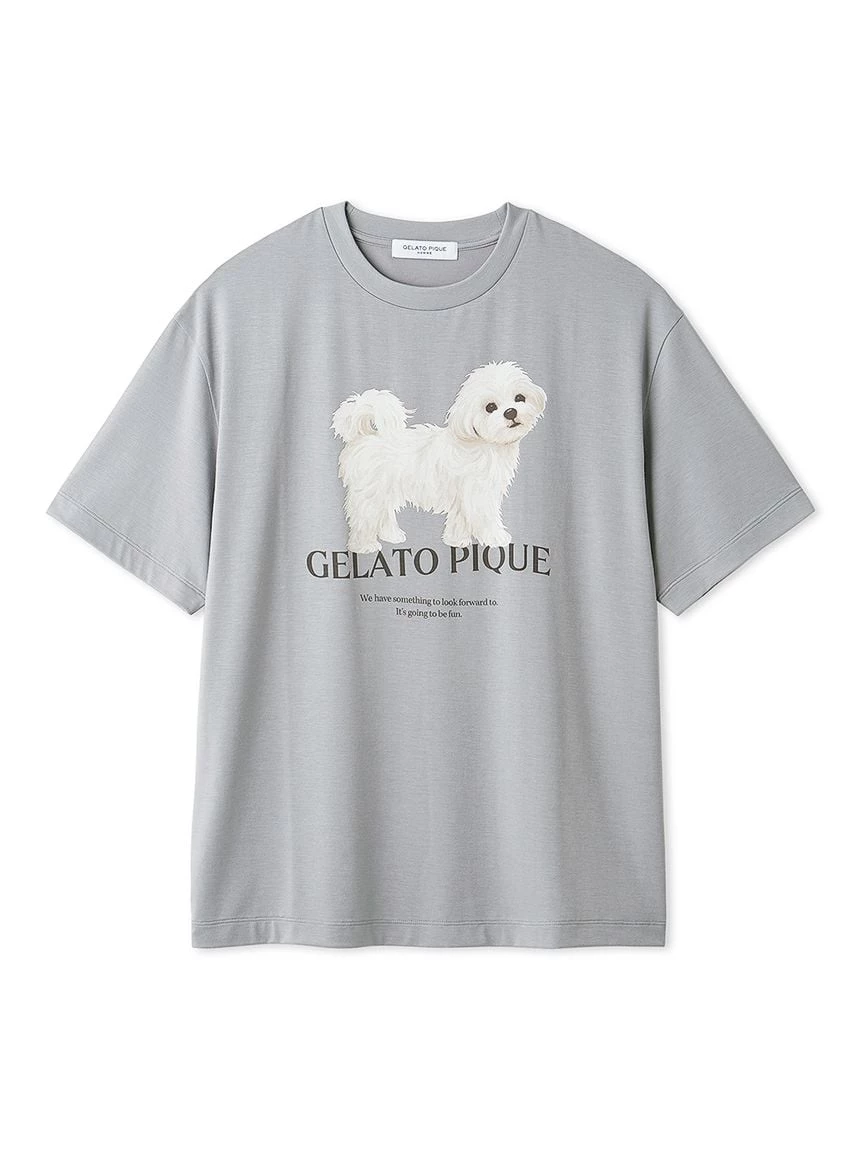 【HOMME】散步小狗圖案T-Shirt PMCT264969