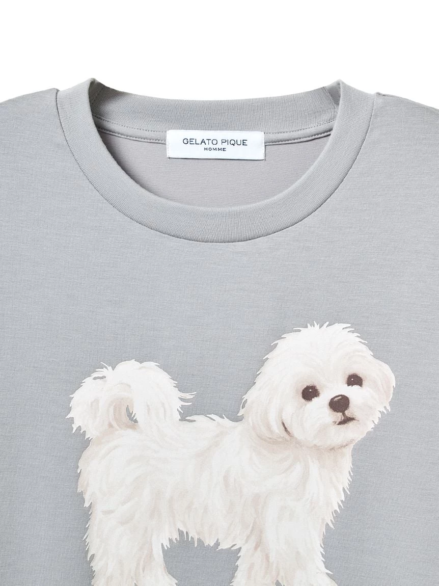 【HOMME】散步小狗圖案T-Shirt PMCT264969
