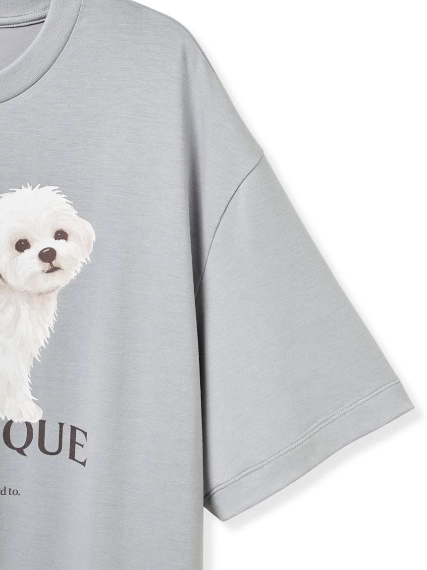 【HOMME】散步小狗圖案T-Shirt PMCT264969