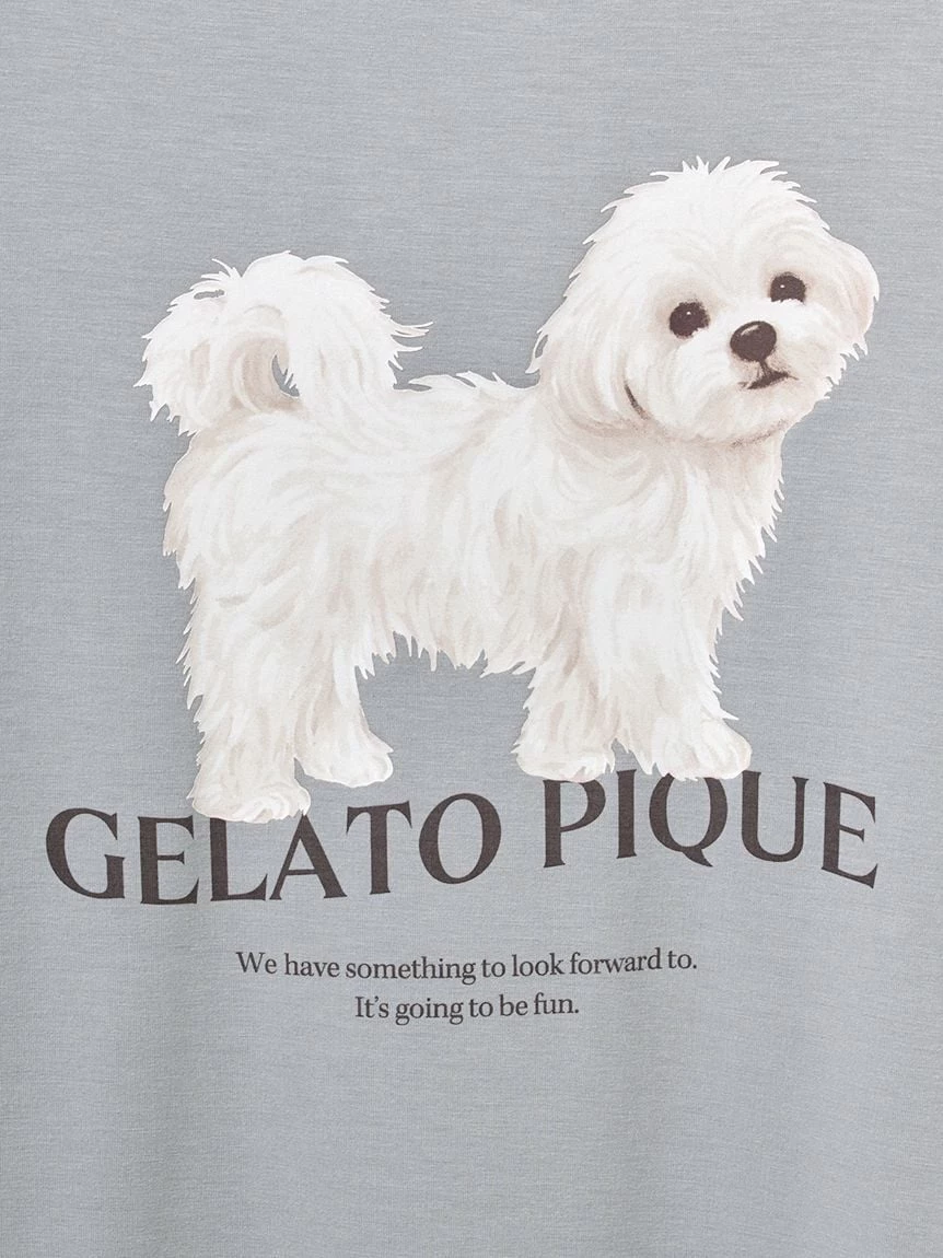 【HOMME】散步小狗圖案T-Shirt PMCT264969