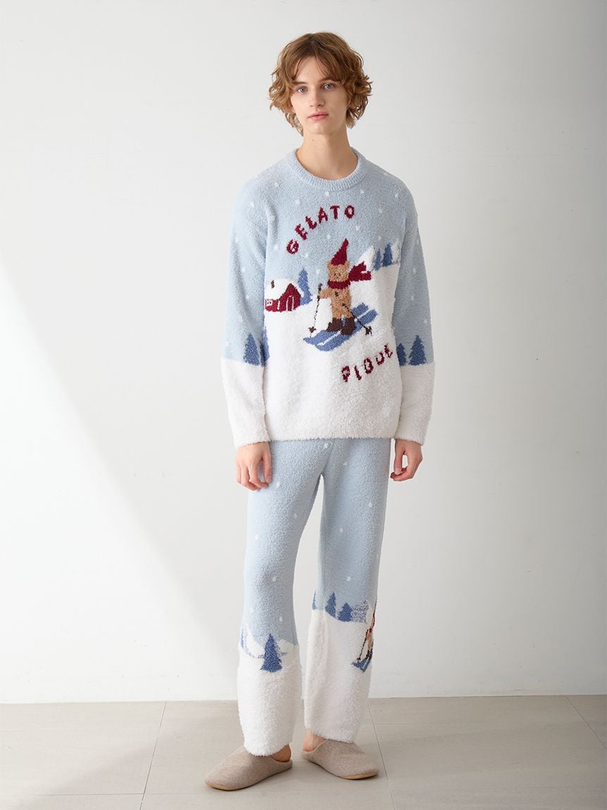 【HOLIDAY】【HOMME】滑雪小熊提花針織長褲 PMNP255127