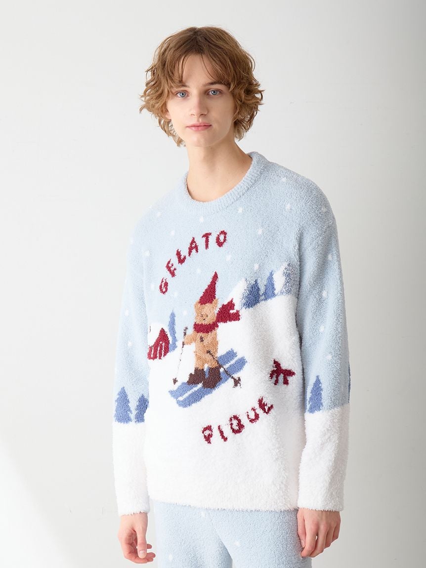 【HOLIDAY】【HOMME】滑雪小熊提花針織上衣 PMNT255125