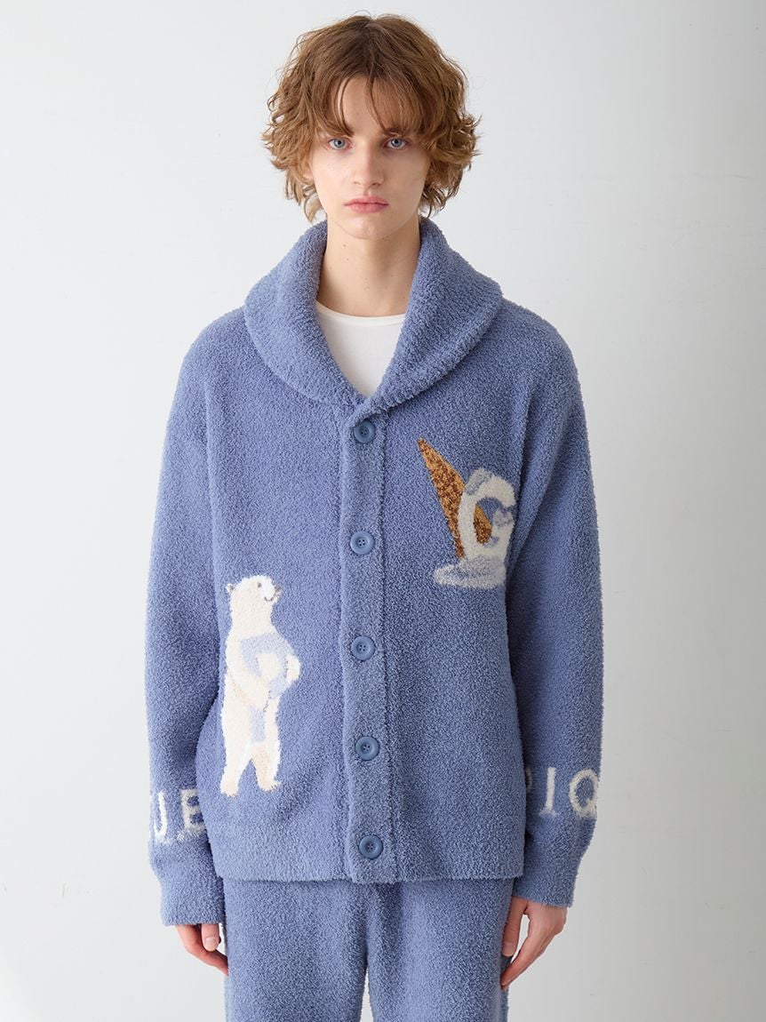 【HOMME】POWDER森林熊提花開襟衫 PMNT255955