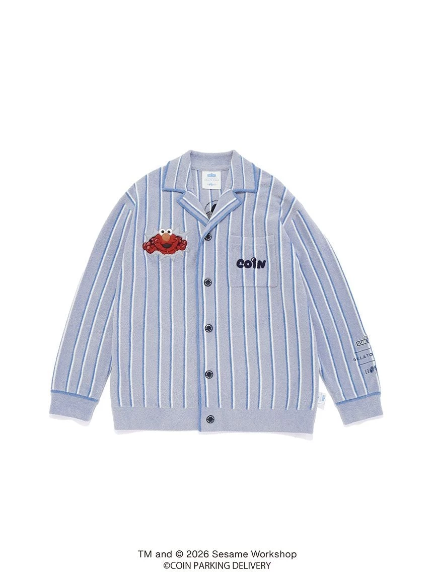 【SESAME STREET芝麻街×CPD 】HOMME AIRY MOCO條紋提花襯衫 PMNT264063