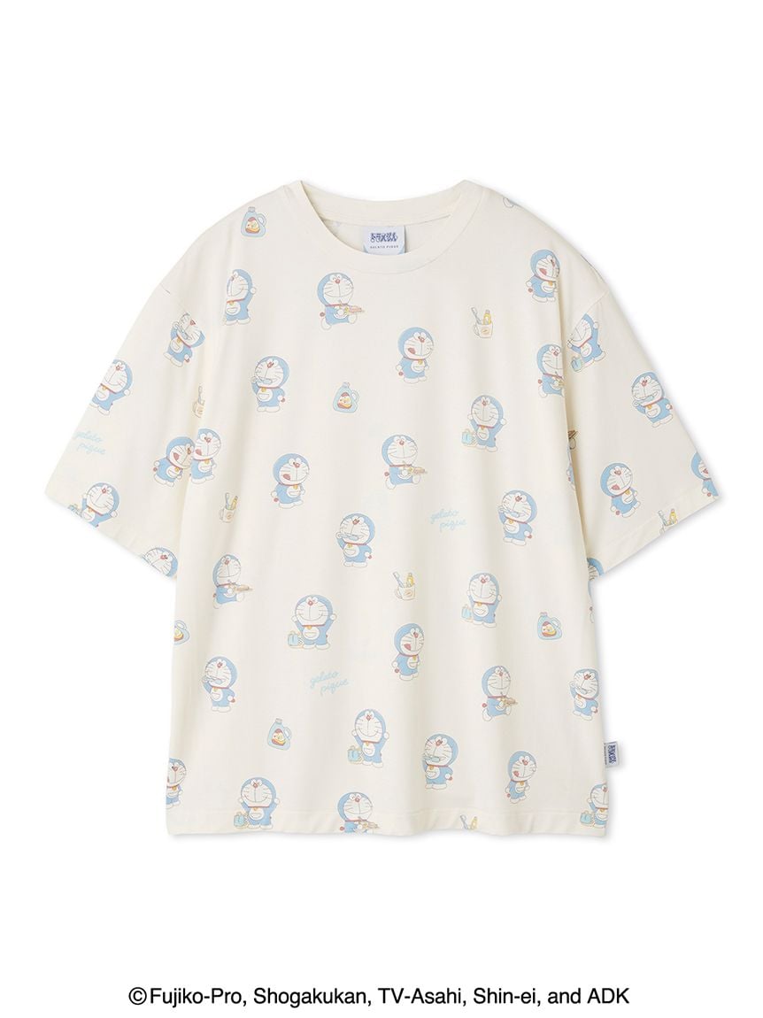 【哆啦A夢】【UNISEX】早安晚安印花Ｔ恤 PUCT254206