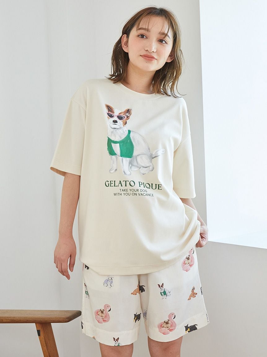 【UNISEX】夏日狗狗印花短褲 PUFP252293