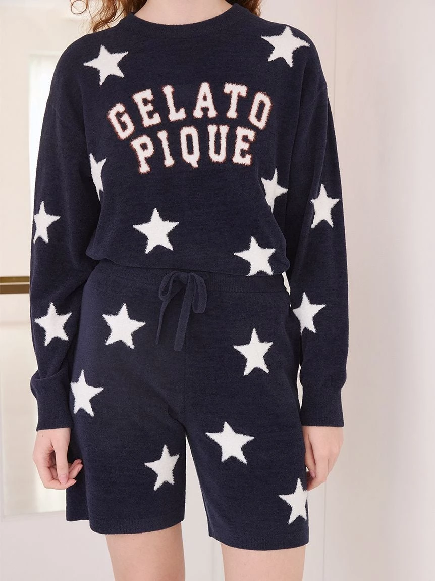 【UNISEX】Airy Moco美式學院風星星提花短褲 PUNP264045