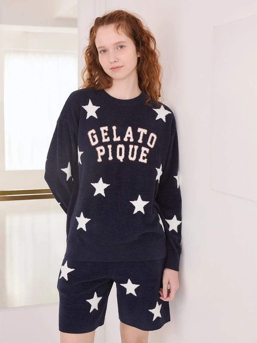 【UNISEX】Airy Moco美式學院風星星提花短褲 PUNP264045