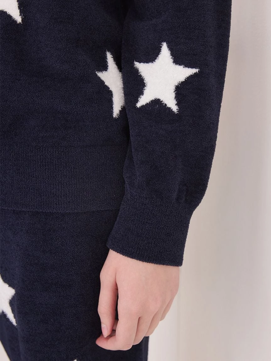 【UNISEX】Airy Moco美式學院風星星提花上衣 PUNT264043
