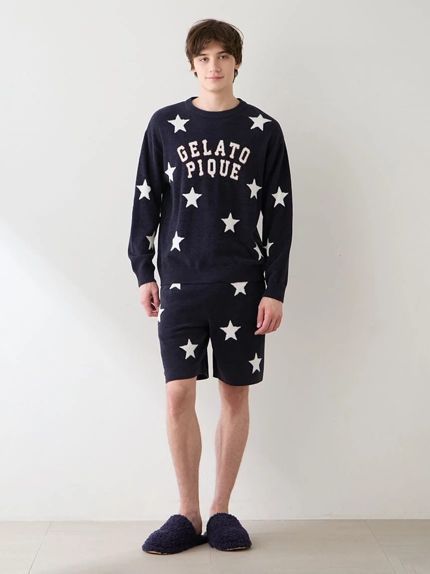 【UNISEX】Airy Moco美式學院風星星提花上衣 PUNT264043