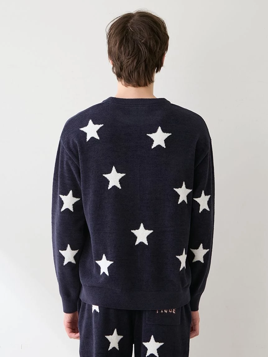 【UNISEX】Airy Moco美式學院風星星提花上衣 PUNT264043