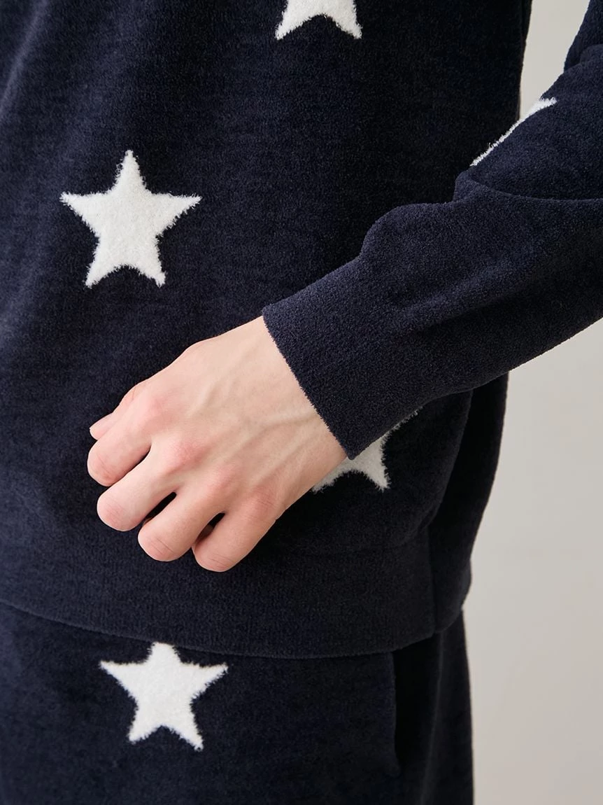【UNISEX】Airy Moco美式學院風星星提花上衣 PUNT264043