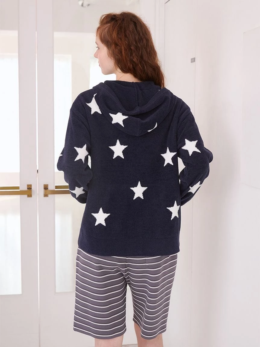 【UNISEX】Airy Moco美式學院風星星提花連帽上衣 PUNT264044