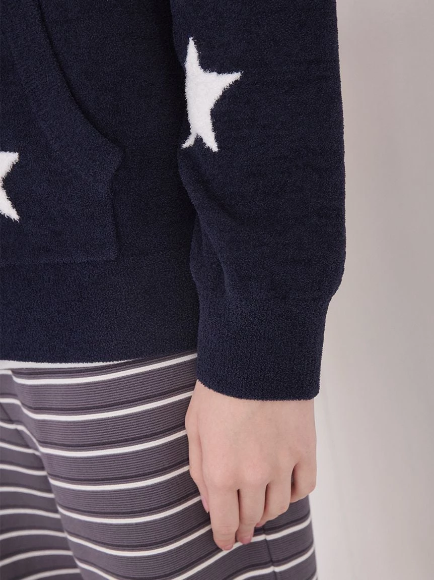【UNISEX】Airy Moco美式學院風星星提花連帽上衣 PUNT264044