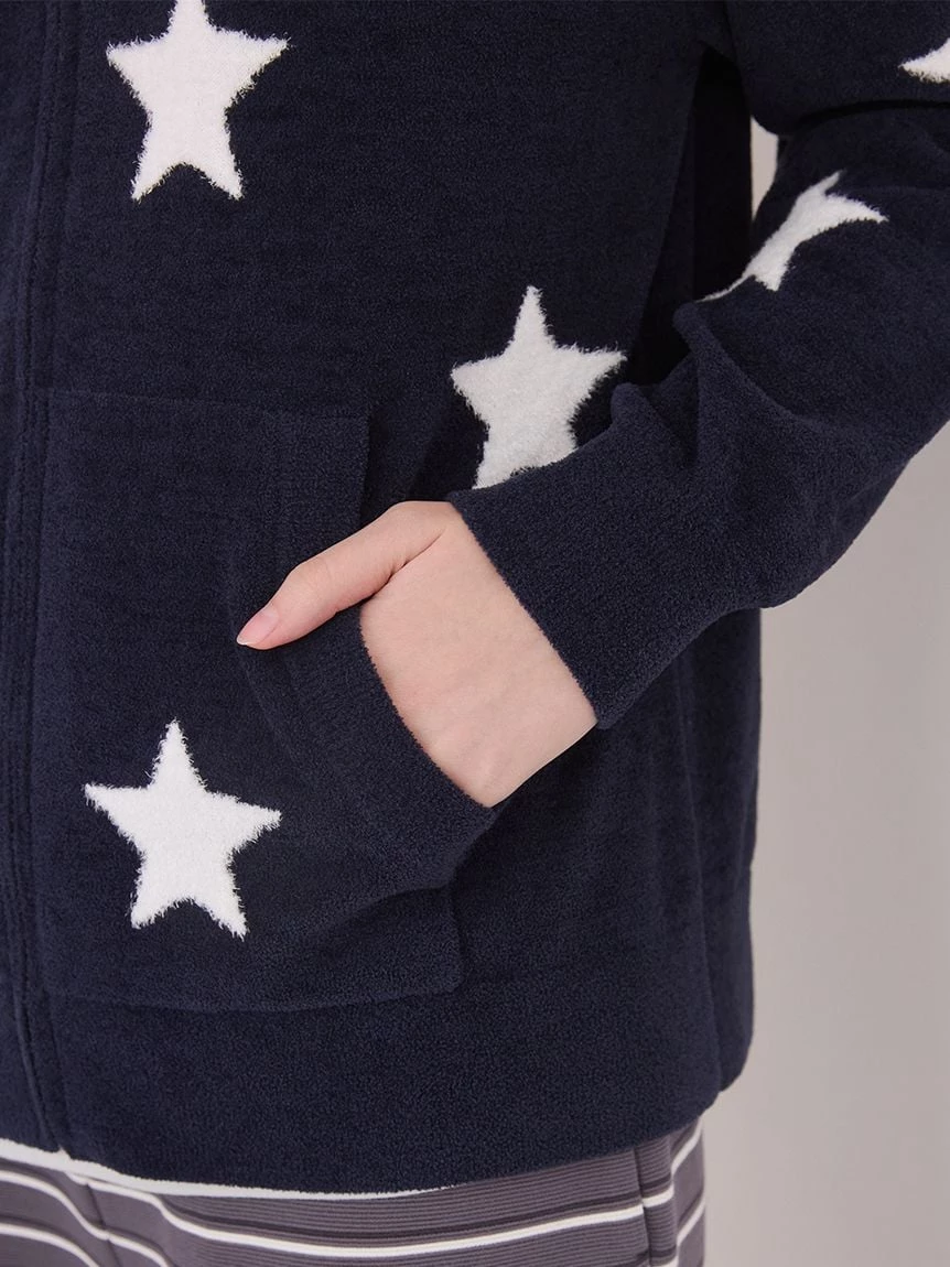 【UNISEX】Airy Moco美式學院風星星提花連帽上衣 PUNT264044