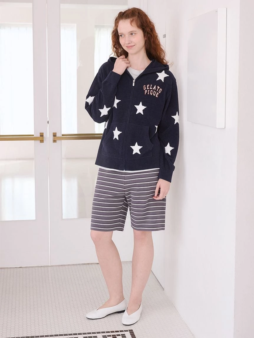 【UNISEX】Airy Moco美式學院風星星提花連帽上衣 PUNT264044