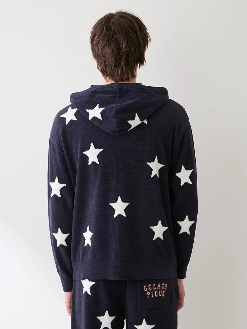 【UNISEX】Airy Moco美式學院風星星提花連帽上衣 PUNT264044