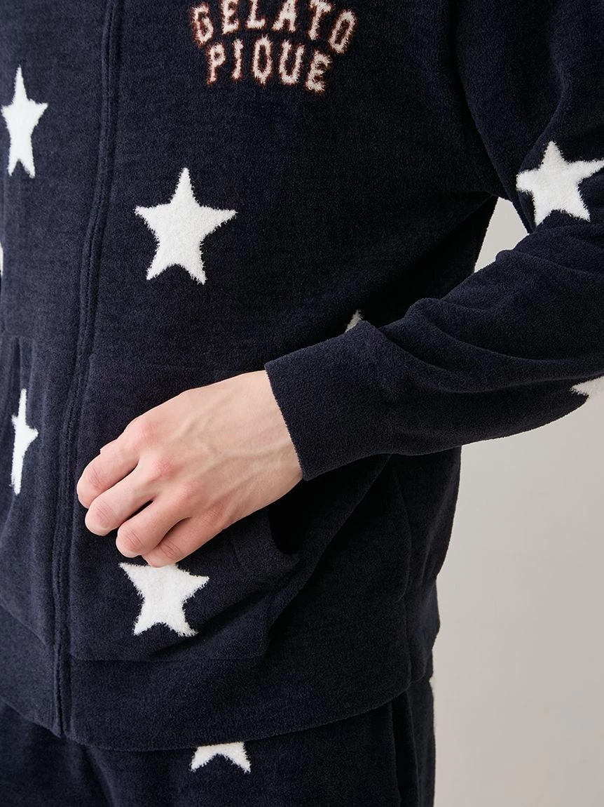 【UNISEX】Airy Moco美式學院風星星提花連帽上衣 PUNT264044