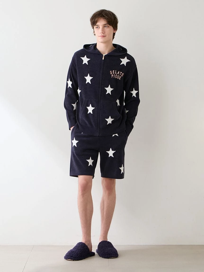 【UNISEX】Airy Moco美式學院風星星提花連帽上衣 PUNT264044