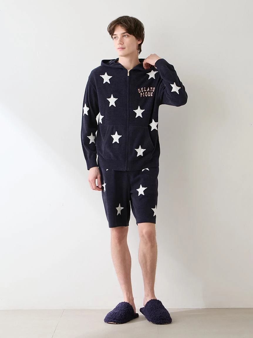 【UNISEX】Airy Moco美式學院風星星提花連帽上衣 PUNT264044
