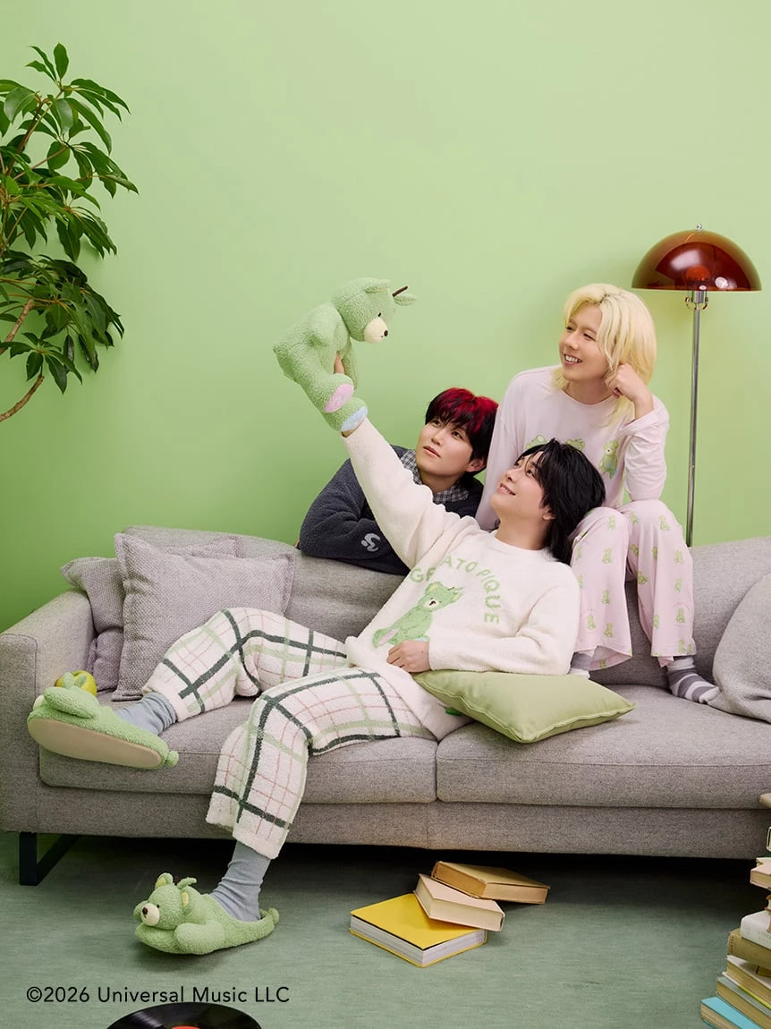 【Mrs. GREEN APPLE】【UNISEX】提花上衣＆Baby Moco格紋長褲SET PUNT265032
