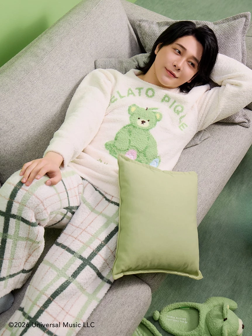 【Mrs. GREEN APPLE】【UNISEX】提花上衣＆Baby Moco格紋長褲SET PUNT265032