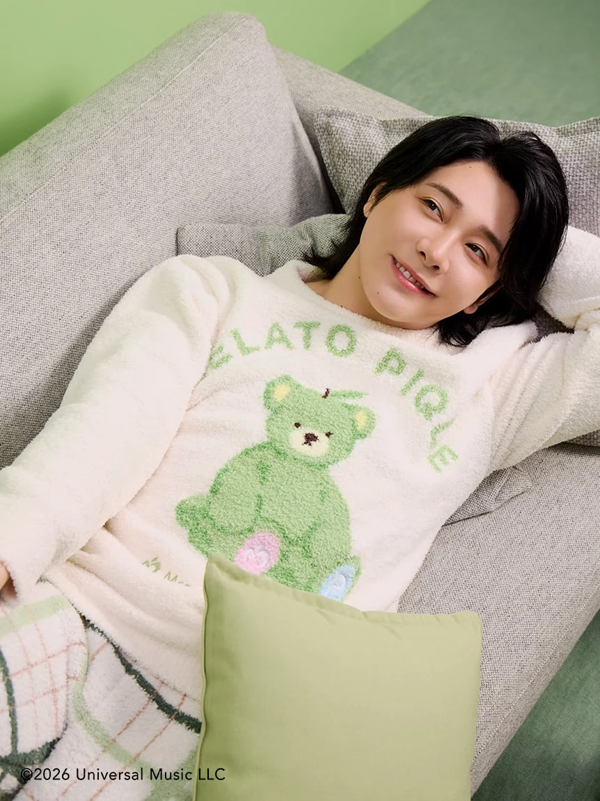 【Mrs. GREEN APPLE】【UNISEX】提花上衣＆Baby Moco格紋長褲SET PUNT265032