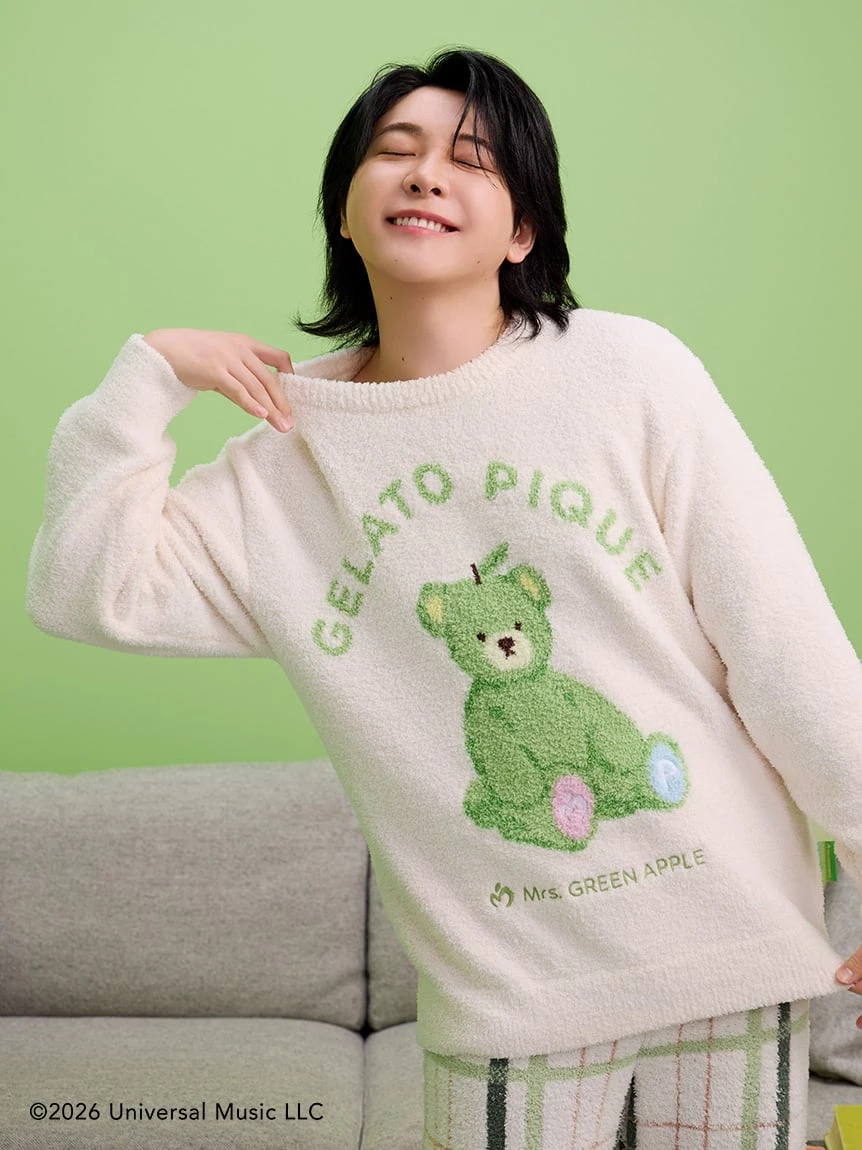 【Mrs. GREEN APPLE】【UNISEX】提花上衣＆Baby Moco格紋長褲SET PUNT265032
