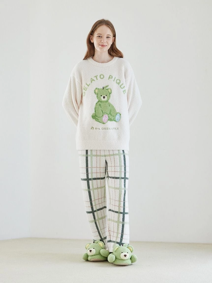 【Mrs. GREEN APPLE】【UNISEX】提花上衣＆Baby Moco格紋長褲SET PUNT265032