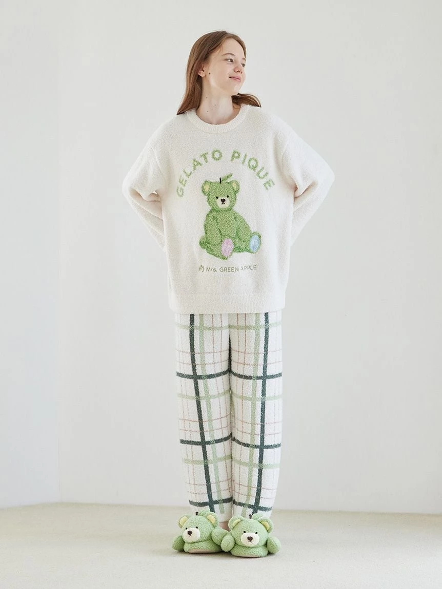 【Mrs. GREEN APPLE】【UNISEX】提花上衣＆Baby Moco格紋長褲SET PUNT265032