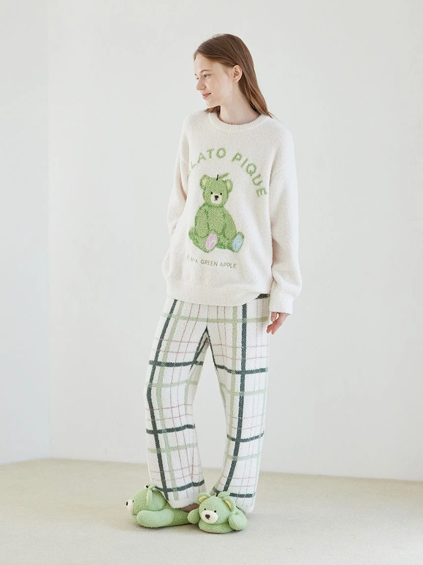 【Mrs. GREEN APPLE】【UNISEX】提花上衣＆Baby Moco格紋長褲SET PUNT265032