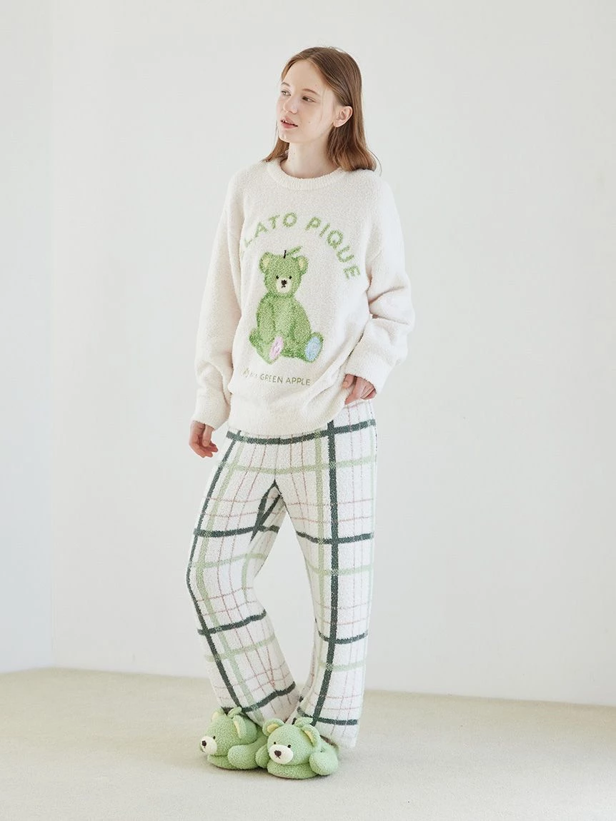 【Mrs. GREEN APPLE】【UNISEX】提花上衣＆Baby Moco格紋長褲SET PUNT265032