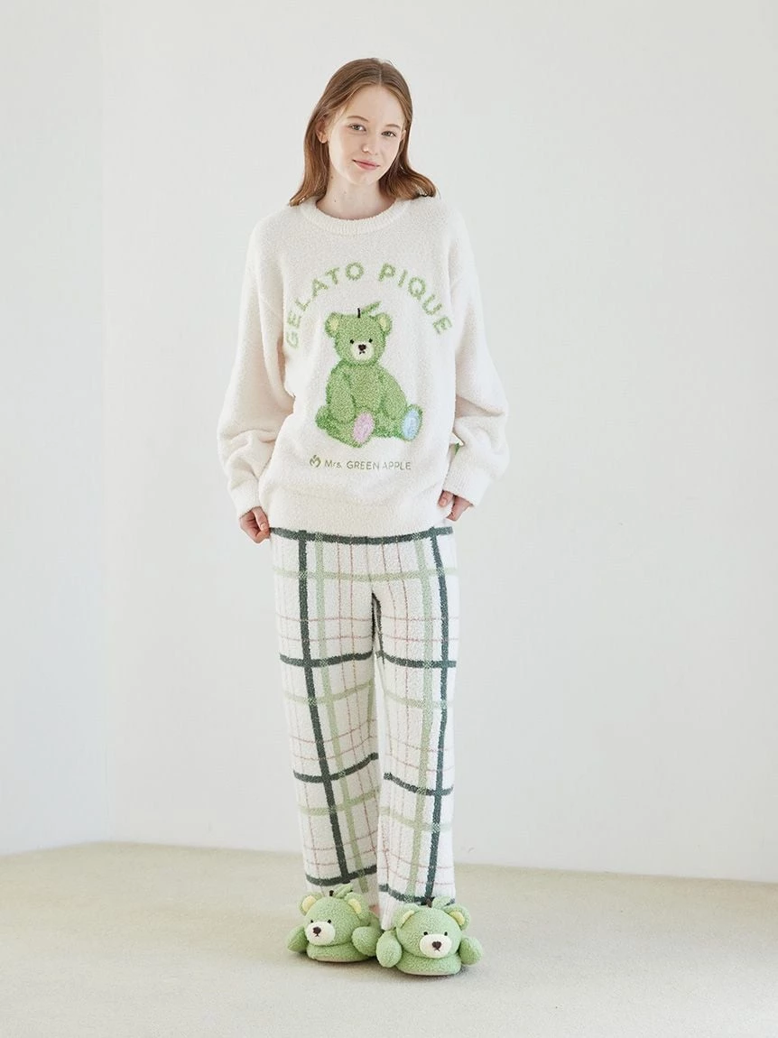 【Mrs. GREEN APPLE】【UNISEX】提花上衣＆Baby Moco格紋長褲SET PUNT265032