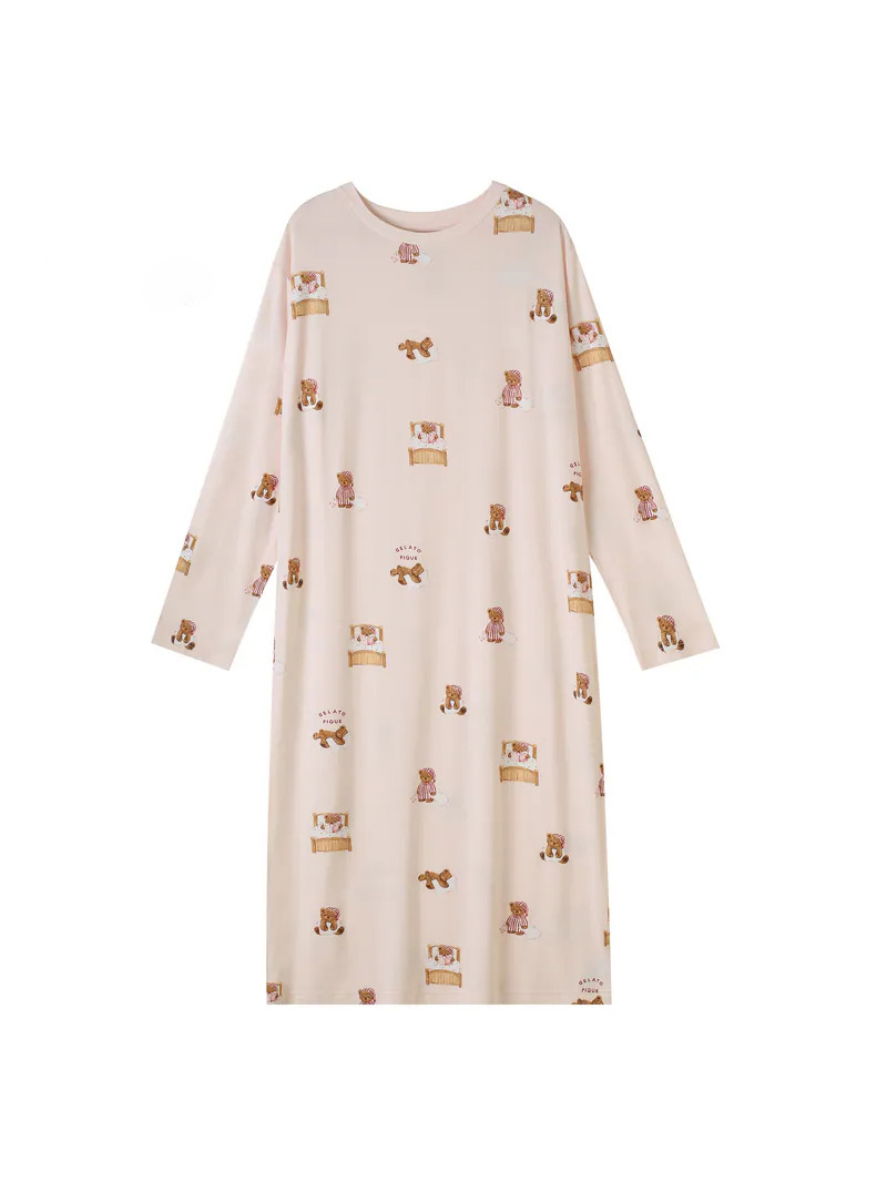 晚安小熊印花連身睡衣裙 PWCO254366
