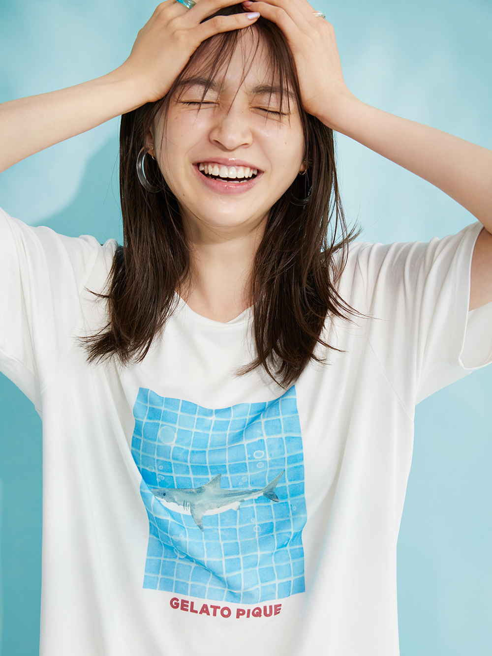 【COOL】SHARK 涼感印花T-Shirt