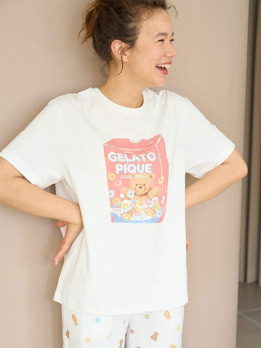 麥片小熊印花短袖T-Shirt PWCT244341