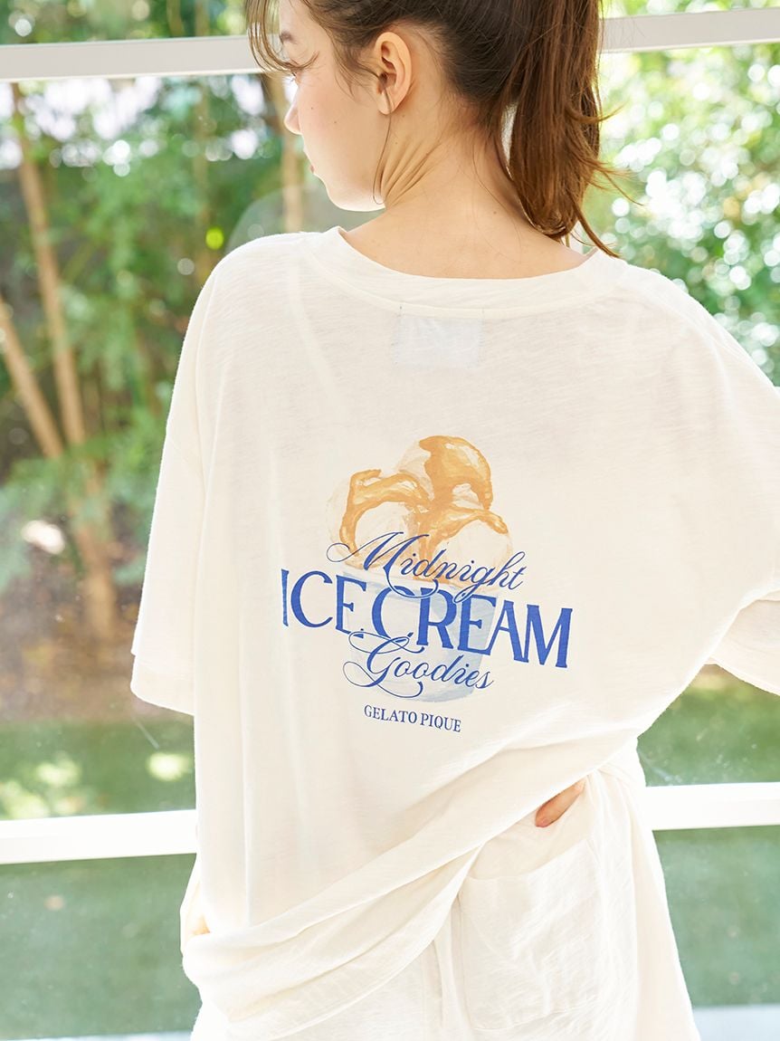 【COOL COLLECTION】【接觸涼感】ICE CREAM寬版T恤 PWCT252228
