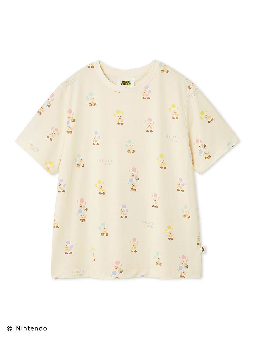 【SUPER MARIO】【WOMEN】奇諾比奧＆耀西T-Shirt PWCT252336-CRM