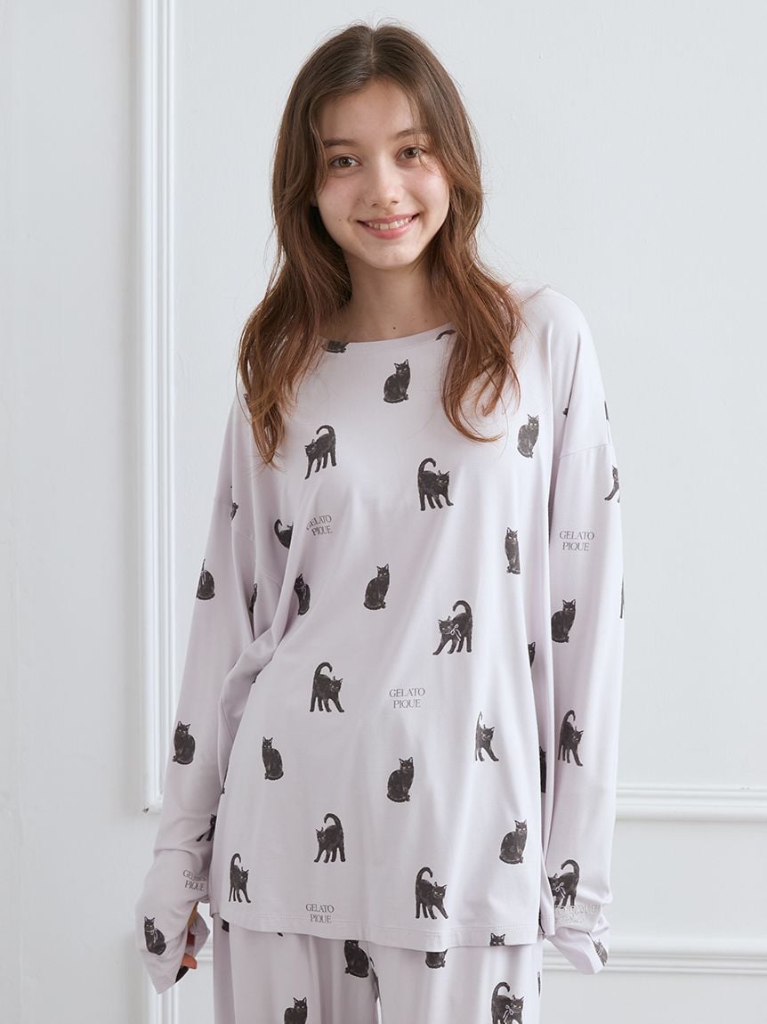 【HALLOWEEN】CAT印花長袖T-shirt PWCT254238