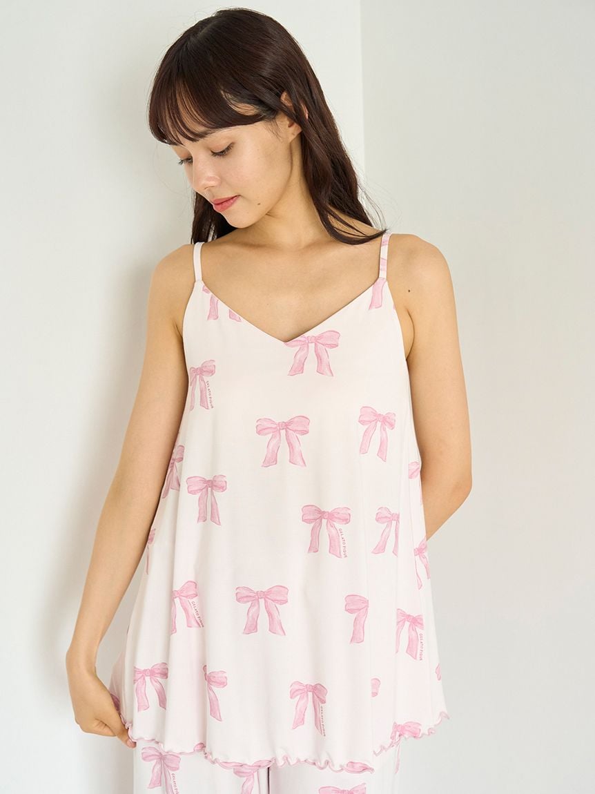 蝴蝶結印花附罩杯細肩帶背心 PWCT255316