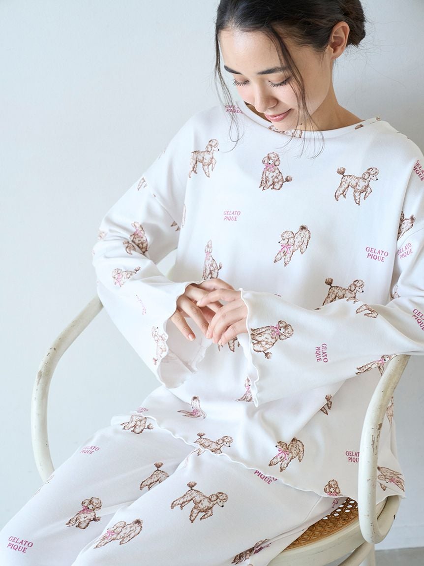 貴賓狗印花長袖T-Shirt PWCT255327