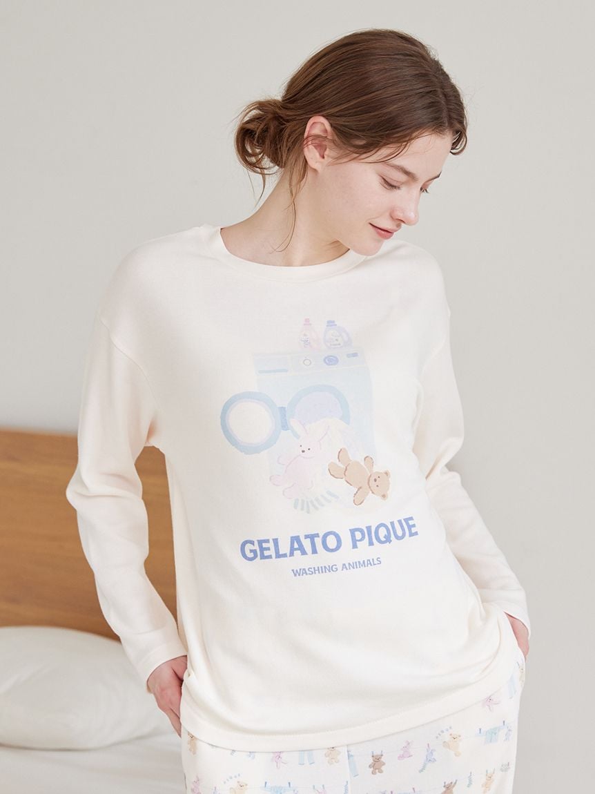 洗衣小動物長袖T-Shirt PWCT261347