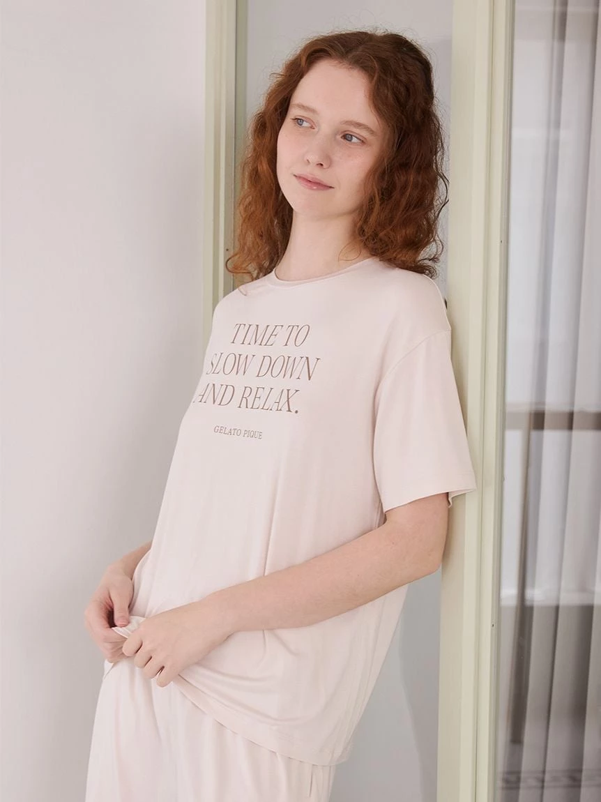 【接觸涼感】嫘縈字母T-Shirt PWCT264237