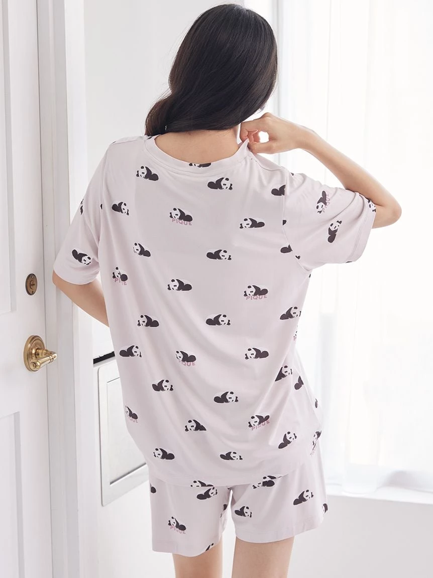 【接觸涼感】熟睡熊貓印花T-Shirt PWCT264275
