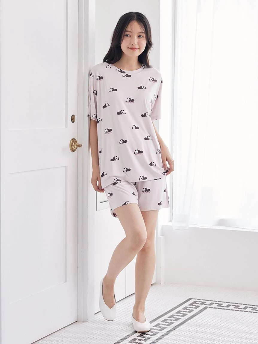 【接觸涼感】熟睡熊貓印花T-Shirt PWCT264275