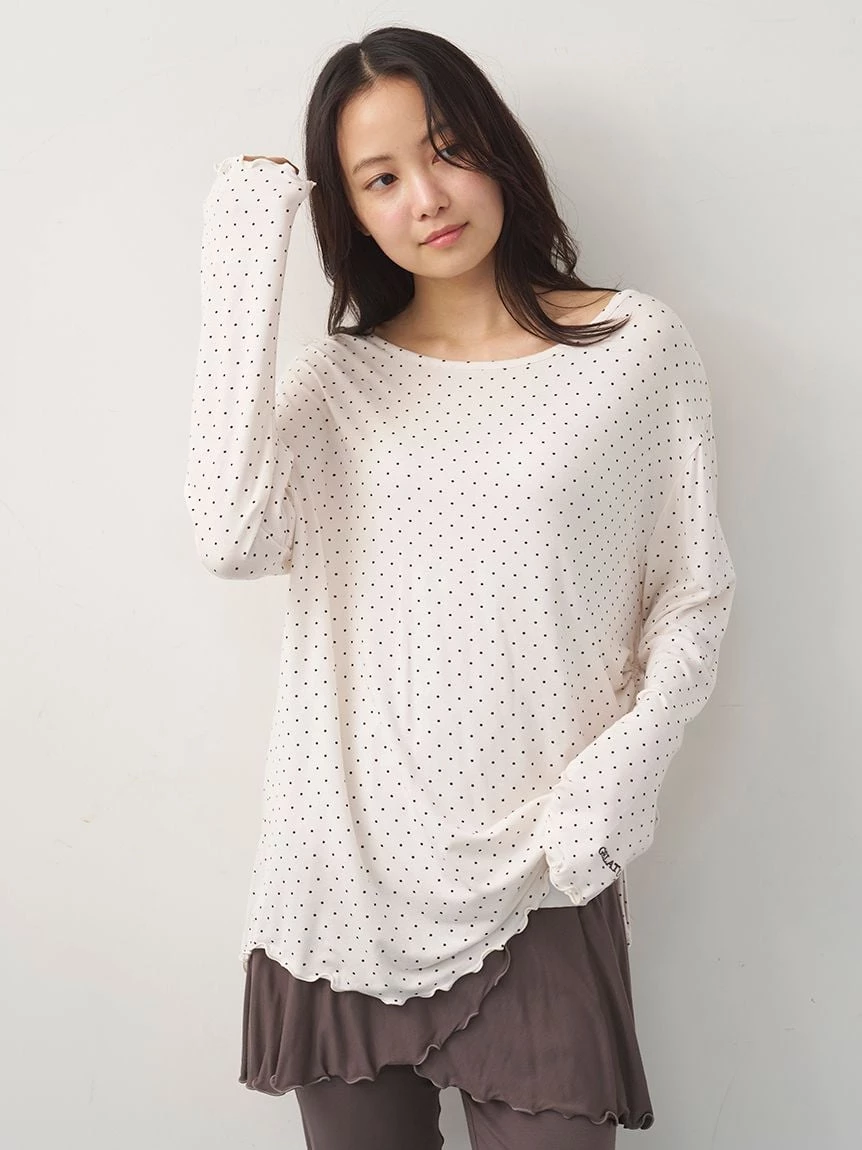 【接觸涼感】嫘縈抓皺長袖 T-shirt PWCT264315
