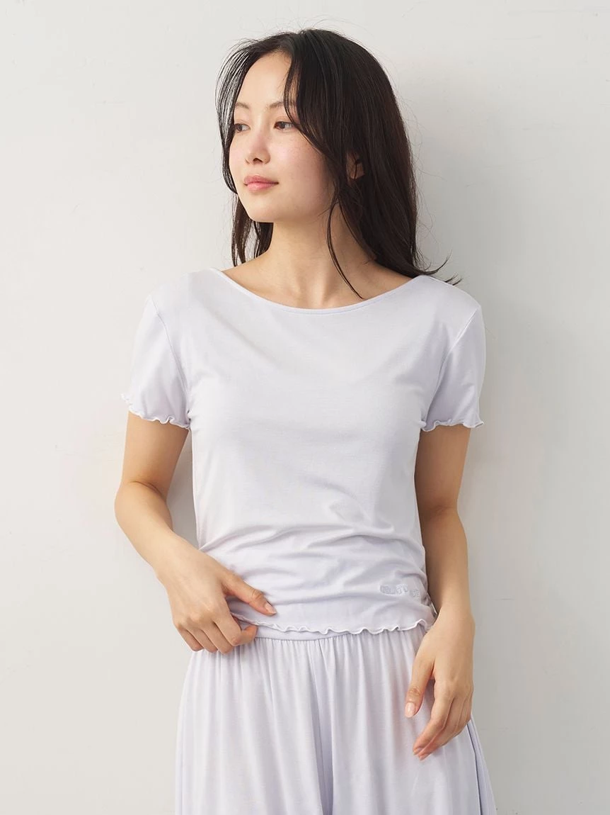 【接觸涼感】芭蕾風嫘縈抓皺 T-shirt PWCT264316