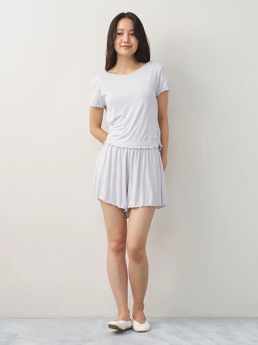 【接觸涼感】芭蕾風嫘縈抓皺 T-shirt PWCT264316