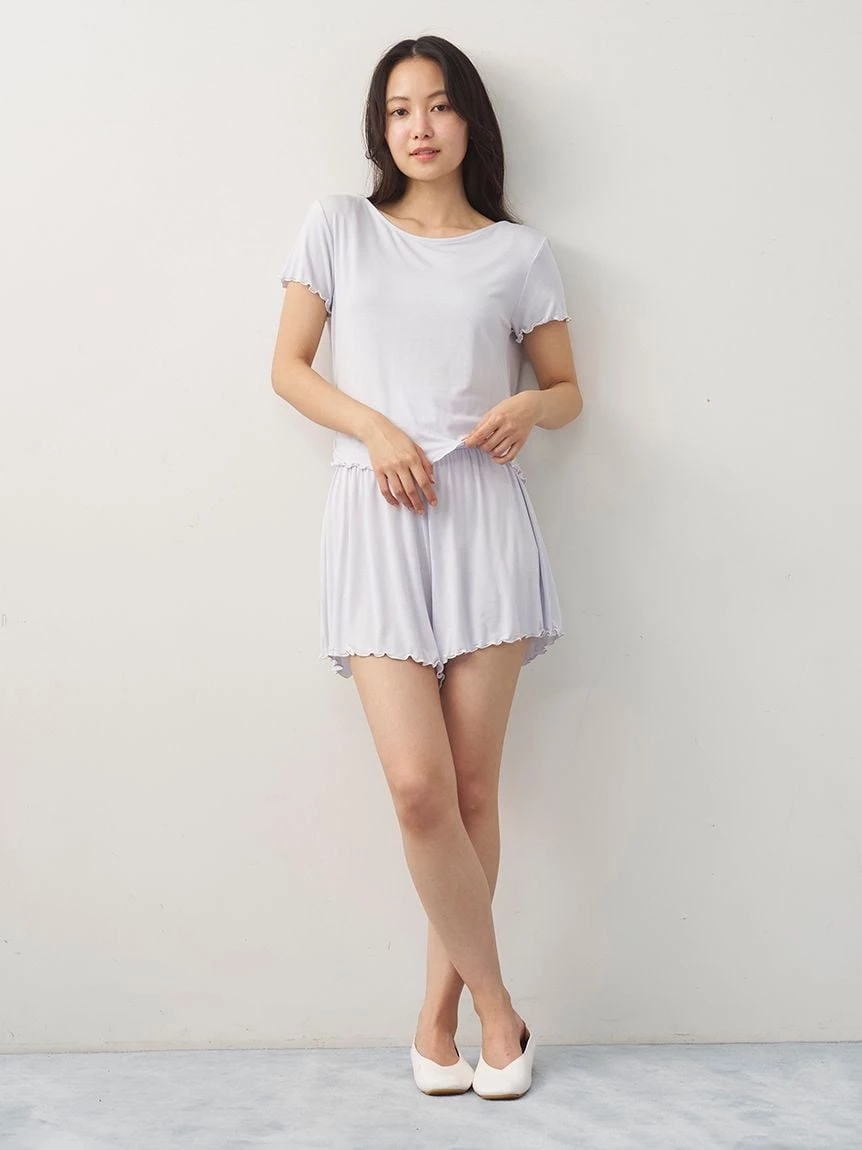 【接觸涼感】芭蕾風嫘縈抓皺 T-shirt PWCT264316